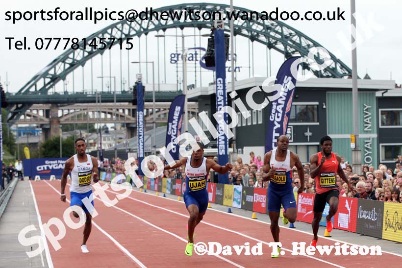 Mens 100 metres, The Great North CityGames. Photos: David T. Hewitson/Sports for All Pics